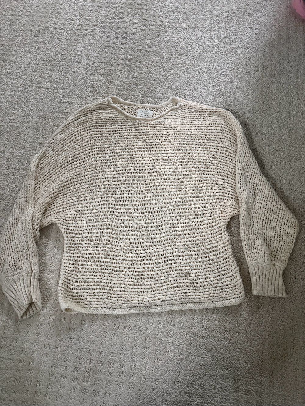 Billabong Lightweight Open-Knit Cream Sweater